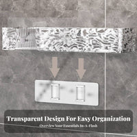Drilleffortless Installation Water Wave Pattern Rack Heavy-Duty Wall Shelf Drainage Design Household Storage Raised Edges for Homeowners, Renters, Students, Bathroom, Kitchen, Bedroom, Living Room