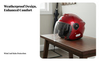 Motorcycle Half Helmet 3C Certified Electric Vehicle Helmet Four-Season Impact-Absorbing Headwear for Commuters, City Commuting, City Exploration