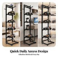 RC Car Display Rack Horizontal Arms Rc Car Stand Upright Display Stand Black Rectangular Base