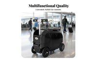 High Load Capacity Rideable Electric Suitcase Airport Security-Approved Smart Lock Rideable Luggage USB Charging Port Travel Gear Removable Battery for Frequent Flyers, Business Professionals, Tech Enthusiasts, Airport, Train Station, Convention Center