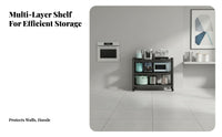 Multi-Tier Kitchen Rack Easy Assembly Installation Microwave Oven Stand Space-Saving Multi-Tier Storage Rack for Renters, Students, Pantry, Garage