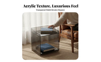 Light Luxury aesthetic C-Shaped End Table Space-Saving Household Furniture Transparent Look Multi-Functional for Apartment Dwellers, Homeowners, Remote Workers, Living Room, Small Spaces, Bedroom, Home Office