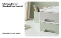 Space-Saving Stackable Drawer unit adaptable Desktop Organizer level-top Surface Storage Drawers for Makeup Users, Office Workers, Dormitory, Dorm Room, Vanity Table, Classroom