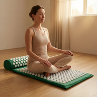 3 Piece Set Acupressure Mat with Bolster Therapeutic Acupressure Set with Bag Relaxing Mat with Pillow for Yogis, Home Recovery, Stretching