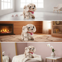 Walking Toy Dog with Bell Moving Electronic Dog Toy Interactive Stuffed Puppy Animated Stuffed Animal Barking for Children