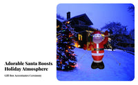 Self-Inflating Blower Standing Santa Inflatable Black Base Inflatable Santa Saint Nick Bearded Holiday Decor Festive for Outdoor, Lawn
