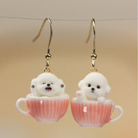 Earring with Teacup Charm Cute Earrings with Teacup Playful Cup Earrings for Teens