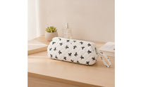 Small Quilted Textile Pouch with Zipper Cute Zippered Storage Bag with Carry Loop Fashionable Cosmetic Bag with Zipper Foldable for Travelers