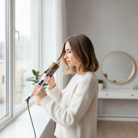 Two-Way Voltage Heated Styling Comb Fast-Heating Styling Comb with LCD Display Volumizing Hot Round Brush Tangle-Tangle-Free for Travel