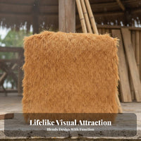 Simulated Thatch Panel Realistic Appearance Synthetic Thatch Roofing Weather Resistant Fake Straw Roof Panel for Homeowners, Hobbyists, Roofs, Patios