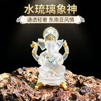 Southeast Asian Zen Style Ganesha Resin Figurine for Home Decor