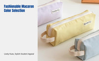 Minimalist Student Doublecompartment Pencil Case, Waterproof Nylon, Large Capacity, Portable Stationery Bag