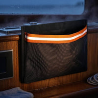 Reflective Strip Boat Storage Organizer Hook-and-Loop Boat Mesh Organizer Rectangular
