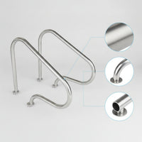 Stainless Steel Pool Handrail with Base Plates Long-Lasting Pool Railing with Base Plate Rust-Proof Handrails Compact
