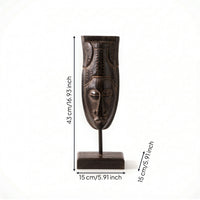 Faceplate Ornament Resin Faceplate Sculpture Tall Sculpture with Stand for Interior Stylists, Art Collectors, Entryway
