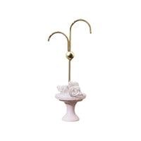 floralThemed Earring Display Stand Gold-Toned Decorative Jewelry Stand Polished Jewelry Display Organizer Stable Base