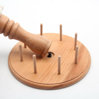 Embroidery Thread Stand Rotating Base Wooden Thread Spool Stand Polished Finish