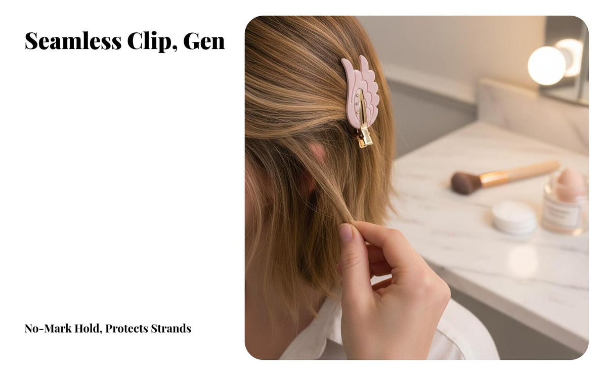 Celestial Feathered Barrette No-Wrinkle Celestial Feathered Hair Barrette Feathered Hair Pin Cute Design Side Bangs Barrette