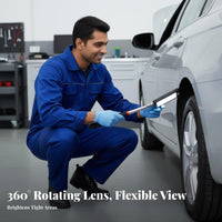 Vehicle Undercarriage Mirror Double Joint Telescopic Inspection Mirror Non-Slip Grip for Technicians