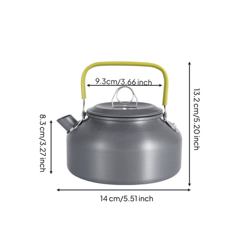 0.8 L Easy to Clean 0.8L Camping Teapot Corrosion-Resistant Camping Coffee Pot Mesh Bag Included for Hiking, Picnic, Travel