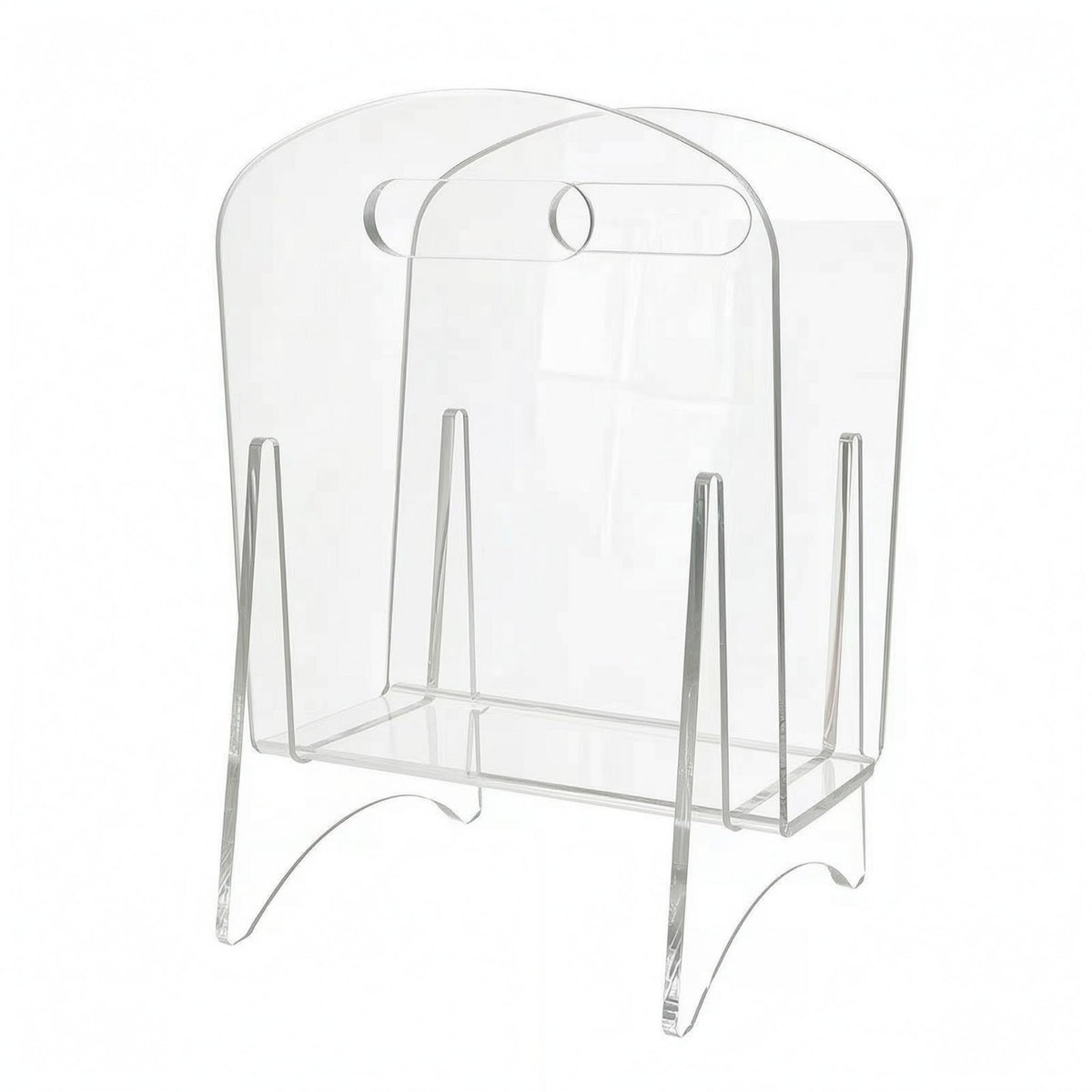 Acrylic Magazine Rack Glossy Finish Magazine Rack Handle Opening Stand