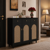 Black Wood Chest of Drawers, Timeless Design Drawers for Clothes Storage, Bedroom Furniture with Shelves