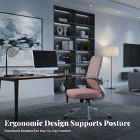 Ergonomic Rolling Chair with Flip-up Arms Height Adjustable Office Furniture Breathable spine supportrest 360-Degree rotate for Students, Teens, video game enthusiasts, Study Room, Bedroom
