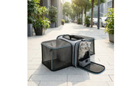 Breathable Expandable Pet Carrier Foldable Pet Carrier Bag Portable Sturdy for Small Dogs, Cats, Young Dogs, Vet Visits