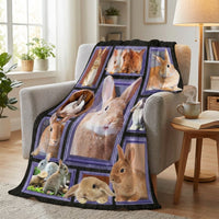 Easter Rabbit Blanket Bunny Decor Throw Blanket Super Warm Soft Plush Lightweight Fleece Flannel Animals Blanket Rabbit Gifts for Women Girls Boys Men Kids for All Season Couch Bedding