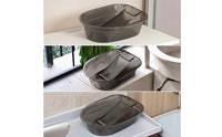Transparent Wash Basin with Scrubbing Board Rigid Laundry Basin with Washboard Low-Height Washbasin Long-Lasting for Students, Dorm, Apartment, Balcony