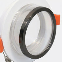 Acrylic GU10 LED Recessed Mounting Frame, Electroplated Tilt Interior Lighting for Home, Ø91*45mm Ceiling Downlight with GU10 Sockets, 1 Pack