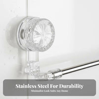 Drillno-Drill Installation Extendable Suction Bar Multi-Functional Towel Holder Heavy Duty Bathroom Fixture Rotatable for Renters, Homeowners, Families, Washroom, Corner Space, Kitchen