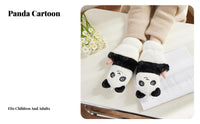 Thick & Warm Panda Flip Top Gloves Soft Convertible Panda Mittens Windproof for Students, Children 6+, Cycling, Outdoor, Texting