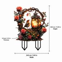 Garden Birds Figurine Decorations, Multicolor Painted Acrylic Outdoor Yard Decor, Modern Art Patio Accessories for Outside