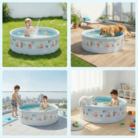 No-Assembly Foldable Swimming Pool Rigid-Wall Foldable Pool Collapsible Sturdy for Backyard