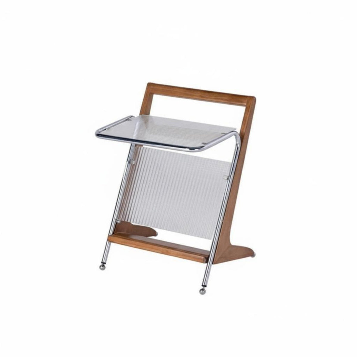 Vintage Design 2-Tier Rolling Side Table With casters 2-Tier Wheeled Cart Multi-Functional Storage Trolley Sturdy Construction for Homeowners, Office Workers, Living Room, Bedroom, Small Spaces, Bathroom