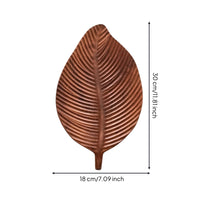 Natural Wood Grain Walnut Tray with Leaf Veins Carved Wooden Tea Tray Artisan-Crafted Decorative for Hosts, Tabletop Display