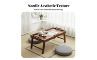 Nordic & aesthetic Folding Floor Table Space-Saving Foldable Floor Desk Portable Household Furniture adaptable for Apartment Dwellers, Home Workers, floor cushion seating area Room, Bay casement, Bedroom, Small areas