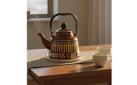 Enamel Kettle Induction Compatible Stovetop Teapot Fast Heating Enamelware Water Boiler
