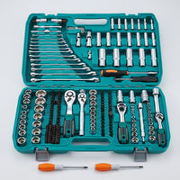 Socket and Ratchet Set Alloy Steel Technician Tool Set 72-Tooth Mechanics Tool Kit for Home Handymen, Automotive Repair, Garage, Home Maintenance