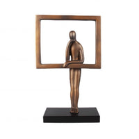 Abstract Figure Sculpture Modern Sculpture with Metal Frame Artistic Highlight Figurine for Bookshelf