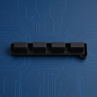 Molded One Piece 4-Button Rubber Key Strip Raised Buttons Conductive Rubber Button Assembly Smooth Finish Keyboard Conductive Pad Strip Compact