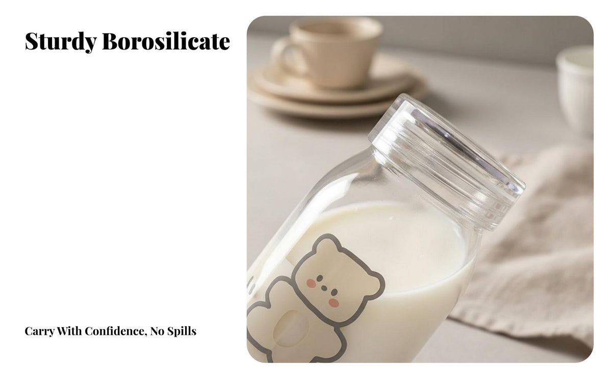 Minimalist Design Cute Bear Water Cup Great Gift Cartoon Bear Cup Reusable for Students, Young Adults, School, Office, Outdoor