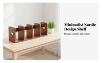 Desktop Bookshelf Solid Wood Student Desk Organizer Space-Saving Wooden Book Holder for Students, Home Office Workers, Study Room