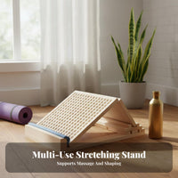 Foldable Design Folding Leg Stretching Board Non-Slip Base Solid Wood Stretch Board Heavy-Duty Construction Adjustable Calf Stretcher High Weight Capacity for Athletes, Beginners, Seniors, Physical Treatment, Home Gym, Office