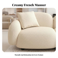 French-Inspired Design Puffy 3-Seater Sofa Minimalist Design Upholstered 3-Seater Settee Luxurious Comfort Couch High-Resilience Cushion for Interior Designers, Apartment Dwellers, Reception Area, Beauty Salon, Family Gatherings, Movie Nights