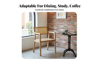 sturdy Wood Frame Woven Seat Wooden Chair Retro Design Cane rear Chair Minimalist design Dining Seating Easy to Assemble for Cafe Owners, Homeowners, Adults, Guesthouse, Kitchen, Living Room, Bedroom
