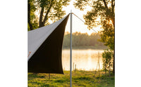 Coated Iron Tent Pole Silver Collapsible Tent Support Pole Pointed Tip Storage Bag