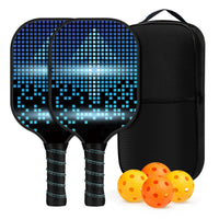 2 Pieces Pickleball Paddle Set with Case Long-Lasting Pickleball Paddle Set with Carry Bag Lightweight Non-Slip for Families