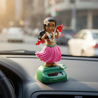 No Batteries Required Solar Dancing Hula Doll Vivid Colors Solar Powered Hula Girl Long-Lasting Hawaiian Girl Bobblehead Stress Relief for Children, Windowsill